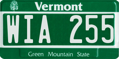 VT license plate WIA255