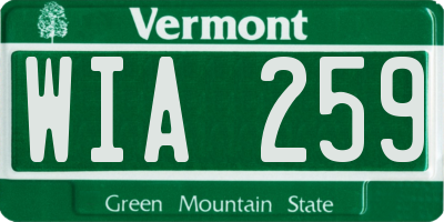 VT license plate WIA259