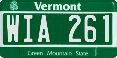 VT license plate WIA261