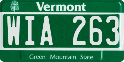 VT license plate WIA263