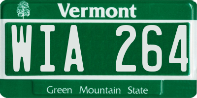 VT license plate WIA264