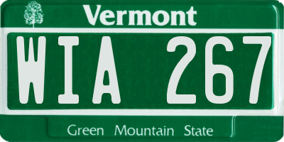 VT license plate WIA267
