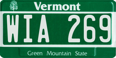 VT license plate WIA269