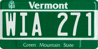 VT license plate WIA271