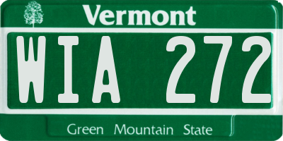 VT license plate WIA272