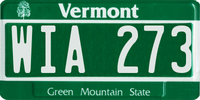 VT license plate WIA273