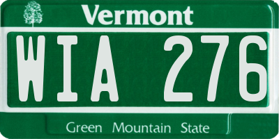 VT license plate WIA276