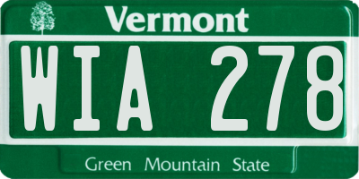 VT license plate WIA278