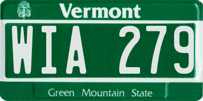 VT license plate WIA279