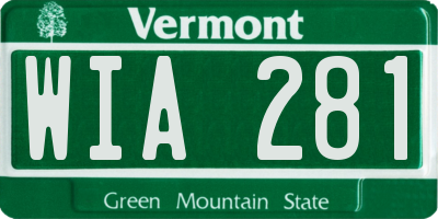 VT license plate WIA281