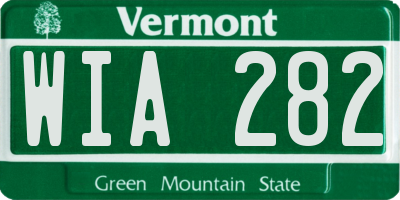 VT license plate WIA282