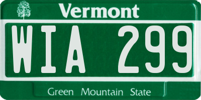 VT license plate WIA299