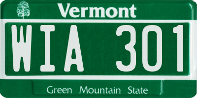 VT license plate WIA301