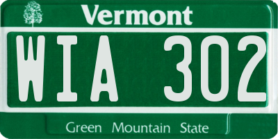 VT license plate WIA302