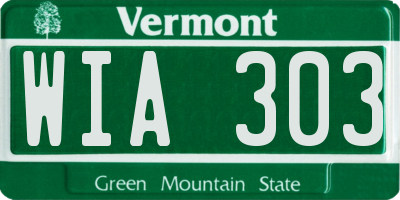 VT license plate WIA303