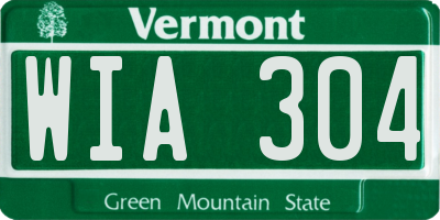 VT license plate WIA304
