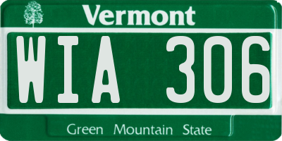 VT license plate WIA306
