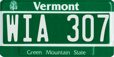 VT license plate WIA307