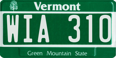 VT license plate WIA310