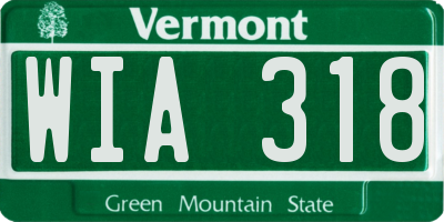 VT license plate WIA318