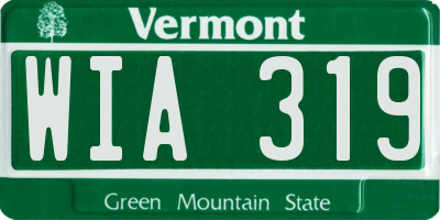 VT license plate WIA319