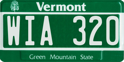 VT license plate WIA320