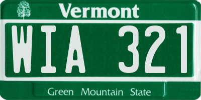 VT license plate WIA321
