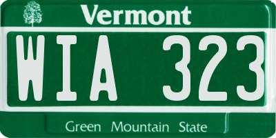 VT license plate WIA323