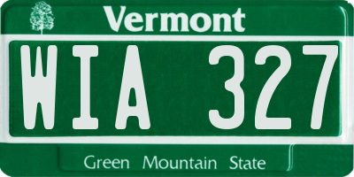 VT license plate WIA327