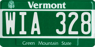 VT license plate WIA328