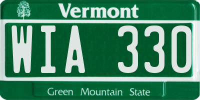 VT license plate WIA330