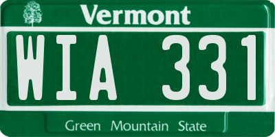 VT license plate WIA331