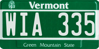 VT license plate WIA335