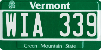 VT license plate WIA339