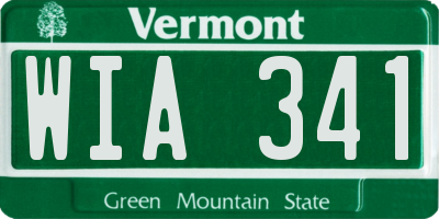 VT license plate WIA341