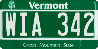 VT license plate WIA342