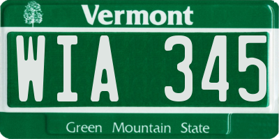 VT license plate WIA345