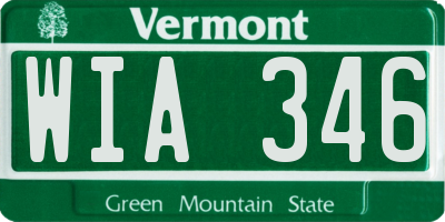 VT license plate WIA346