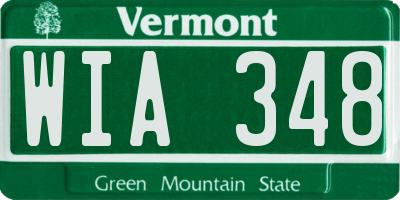 VT license plate WIA348
