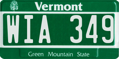 VT license plate WIA349