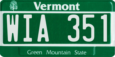VT license plate WIA351