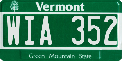 VT license plate WIA352