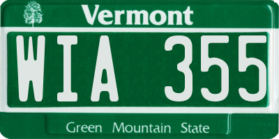 VT license plate WIA355