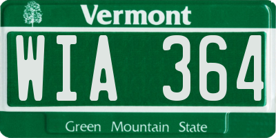 VT license plate WIA364