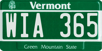 VT license plate WIA365