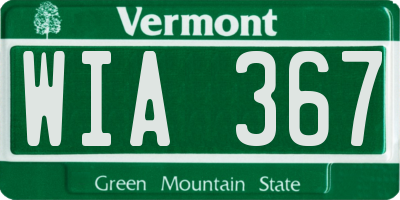VT license plate WIA367
