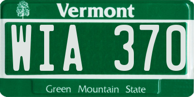 VT license plate WIA370