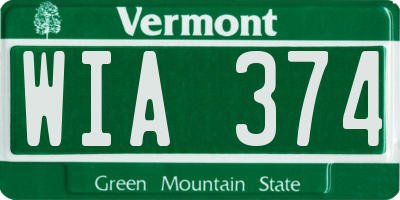 VT license plate WIA374