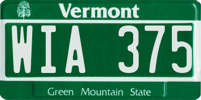 VT license plate WIA375