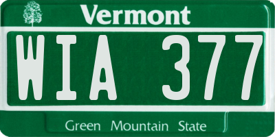 VT license plate WIA377
